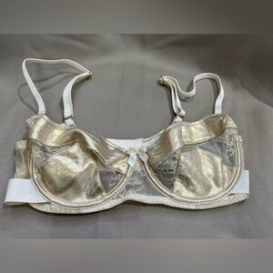 NWOT Honey Birdette Marilyn Gold Ivory 3-Piece Lingerie Set Bra 32D